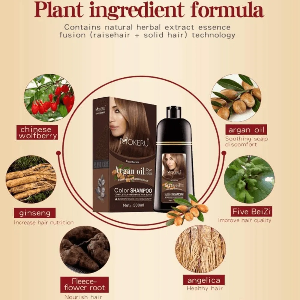 Mokeru Protein Queen Argan OIl Hair Dye Color Shampoo - 500ml