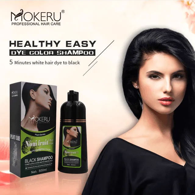 MOKERU Shampoo Noni Fruit Black Hair Dye - 500ml