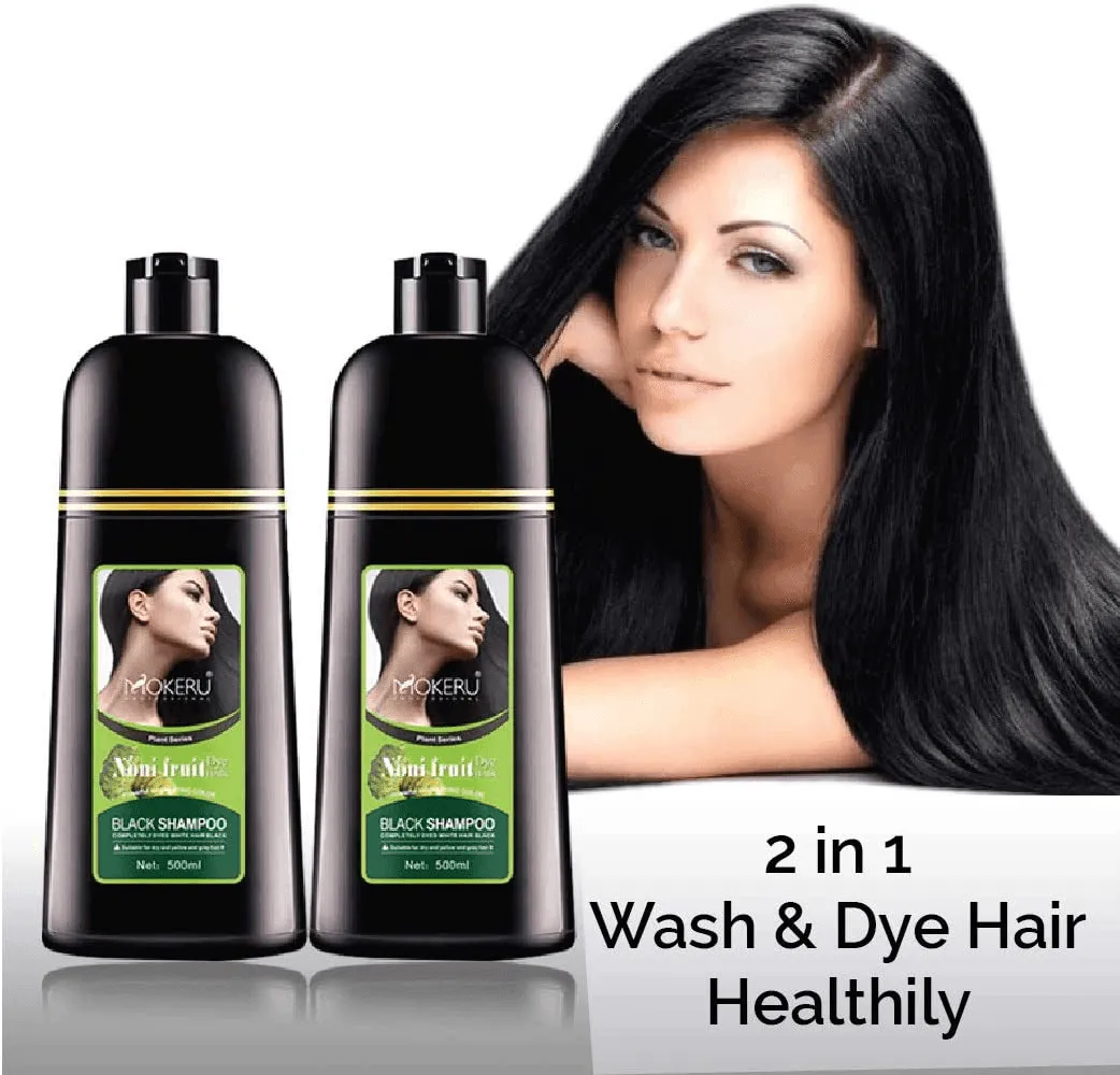 MOKERU Shampoo Noni Fruit Black Hair Dye - 500ml