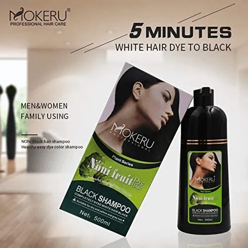 MOKERU Shampoo Noni Fruit Black Hair Dye - 500ml