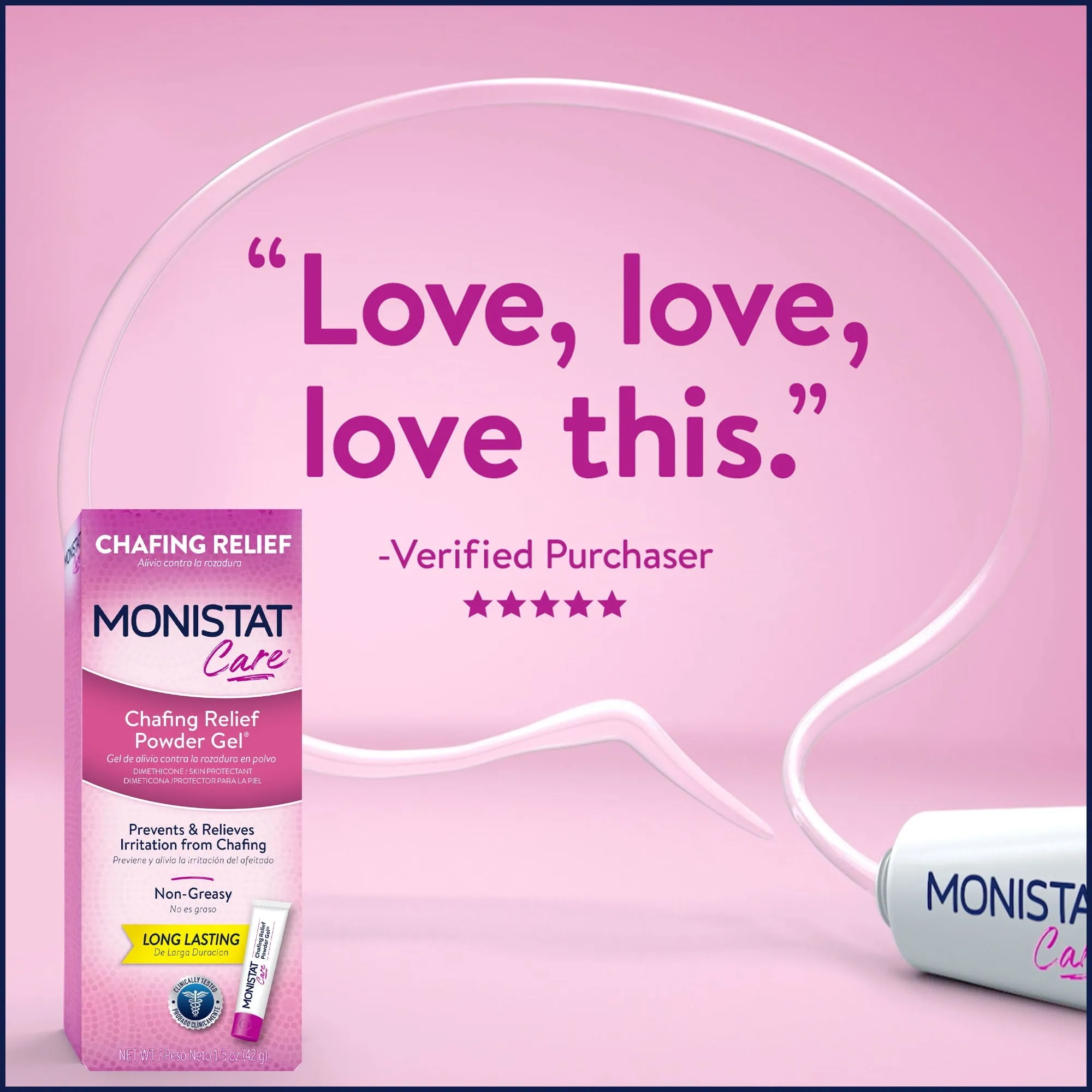 Monistat Chafing Relief Powder Gel, Anti-Chafe Protection, Fragrance Free, 1.5 Oz