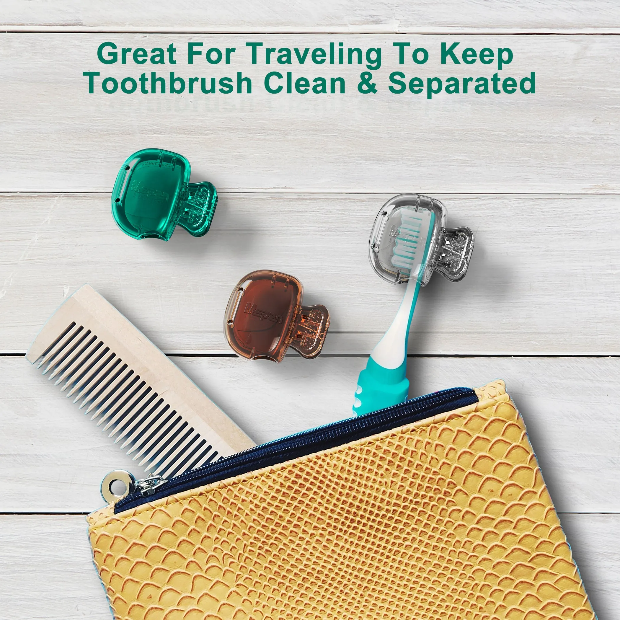 Mspan Toothbrush Head Cover Cap - 4 Pack