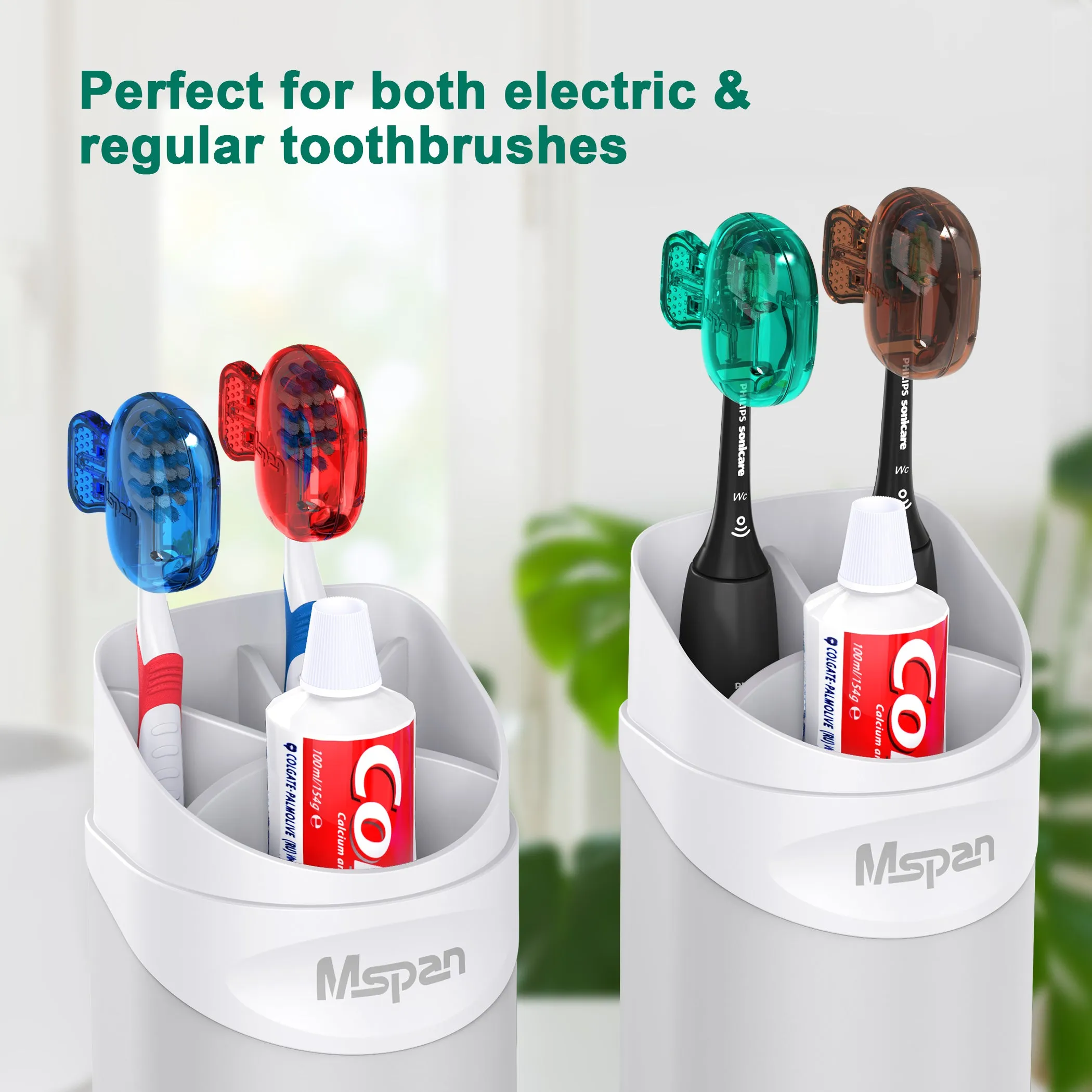 Mspan Toothbrush Head Cover Cap - 4 Pack