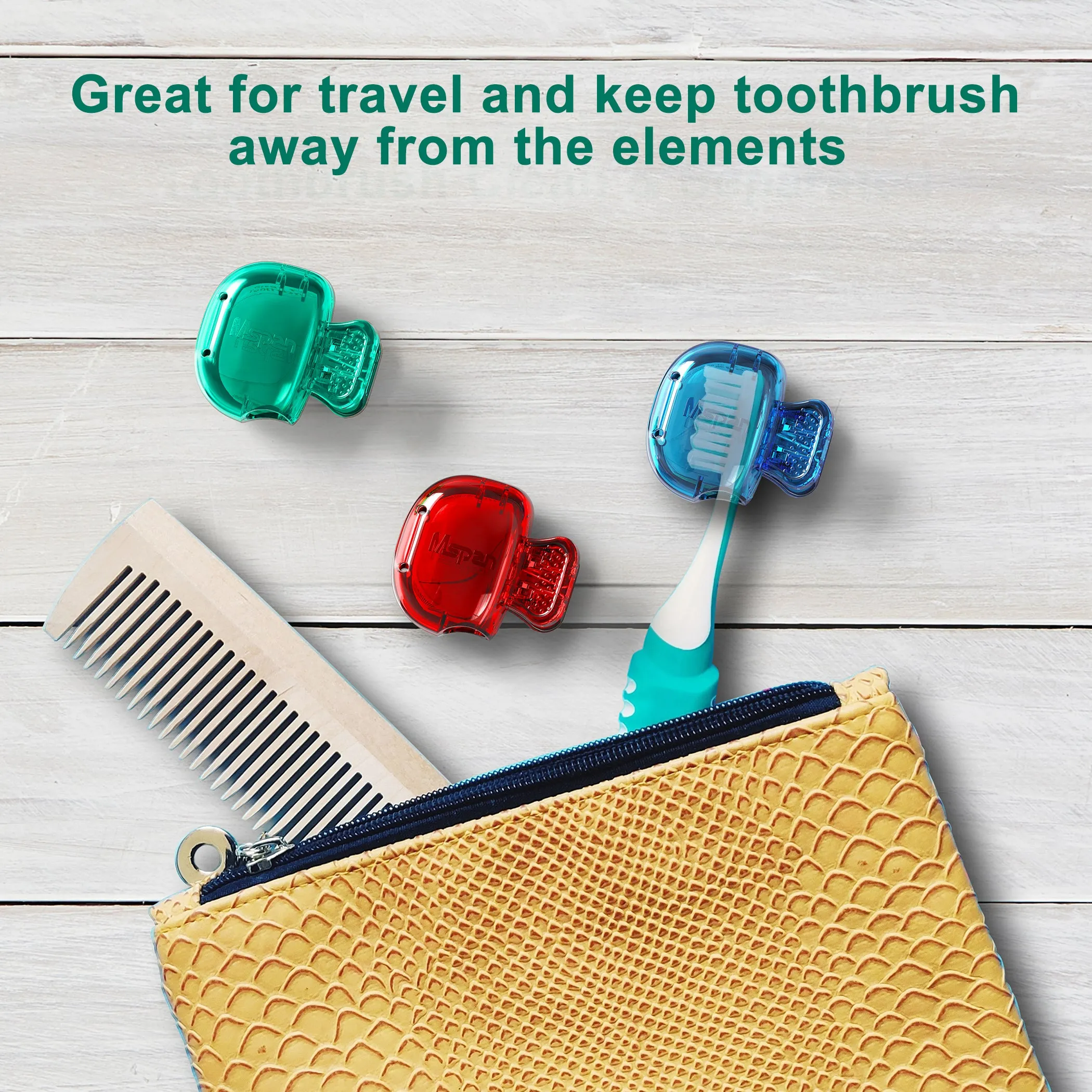 Mspan Toothbrush Head Cover Cap - 4 Pack