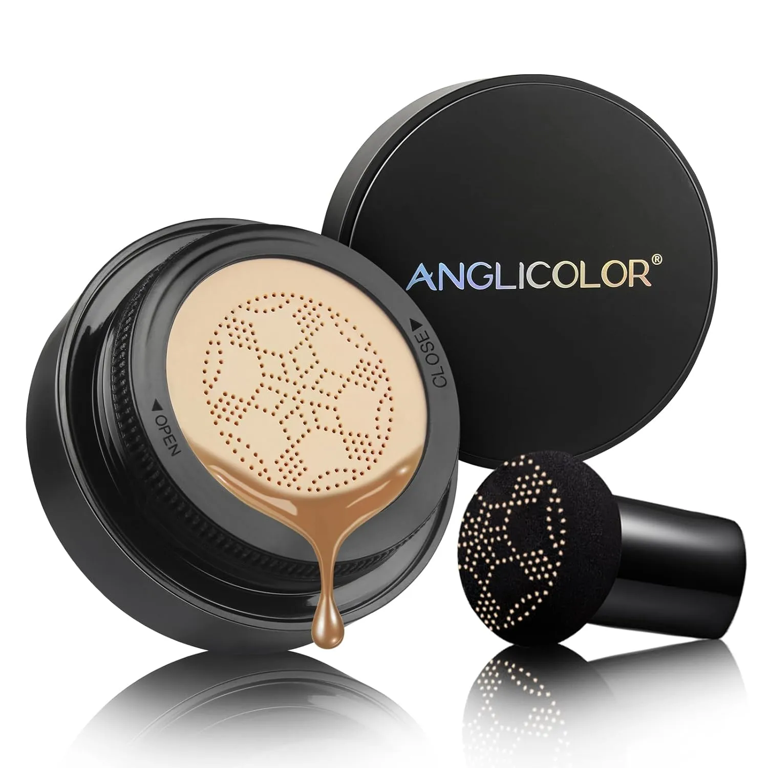 Mushroom Head Air Cushion CC Cream Full Coverage,Face Makeup Cushion Foundation Long Lasting,BB Cream Even Skin Tone for Oily & Combination Types(#05 Sand)