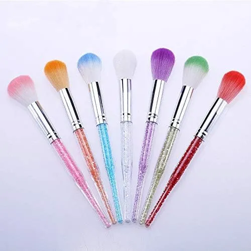 Nail Brush Manicure Brush Loose Powder Brush Long Handle with Drill Rod Nail Cleaning Brush Nail Powder Brush Nail Removal Tool - (Color: NBS-51-pink)