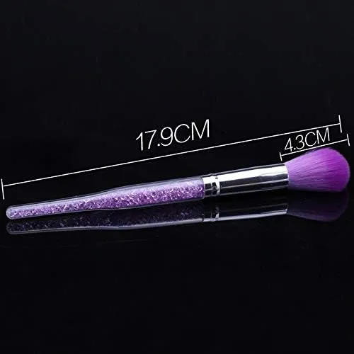 Nail Brush Manicure Brush Loose Powder Brush Long Handle with Drill Rod Nail Cleaning Brush Nail Powder Brush Nail Removal Tool - (Color: NBS-51-pink)