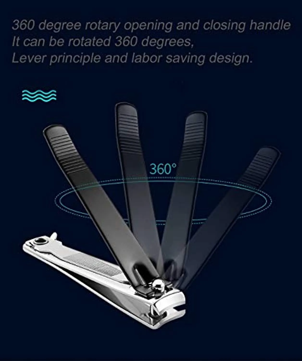 Nail Clippers Set（3pcs), Sharp Stainless Steel Fingernail & Toenail Cutter with Nail File (Large Medium Small）