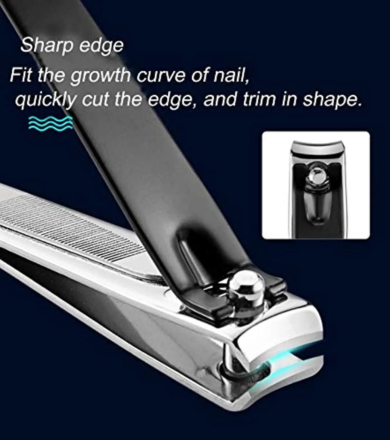 Nail Clippers Set（3pcs), Sharp Stainless Steel Fingernail & Toenail Cutter with Nail File (Large Medium Small）