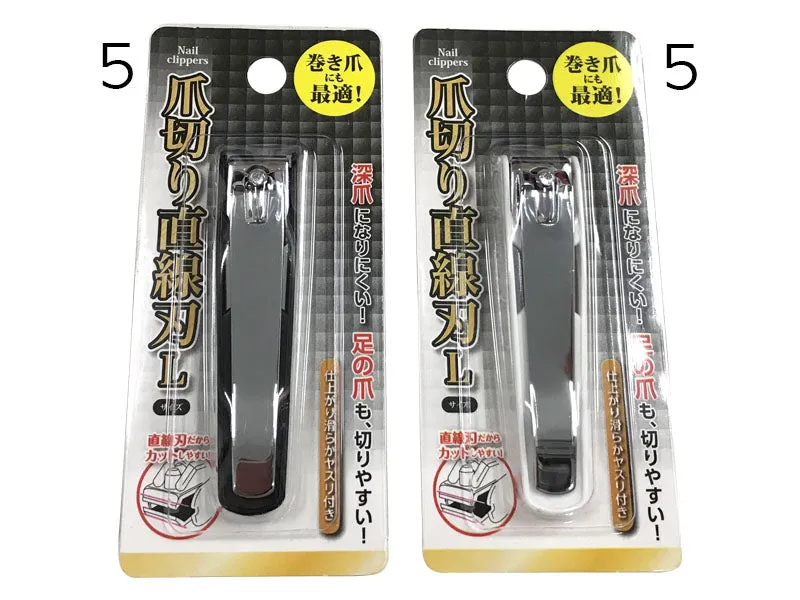 Nail clippers Straight blade L White Black