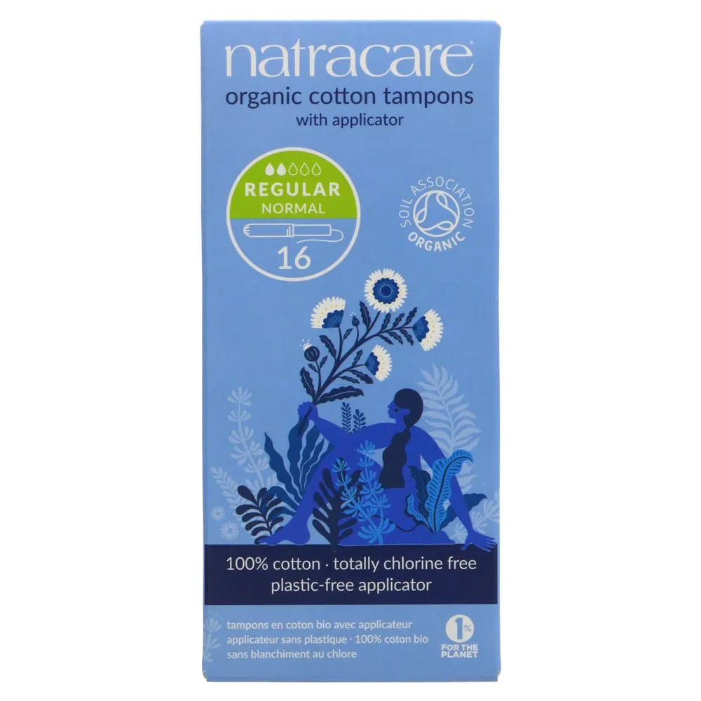 Natracare Organic Cotton Tampons with Applicator Regular - 16 Tampons