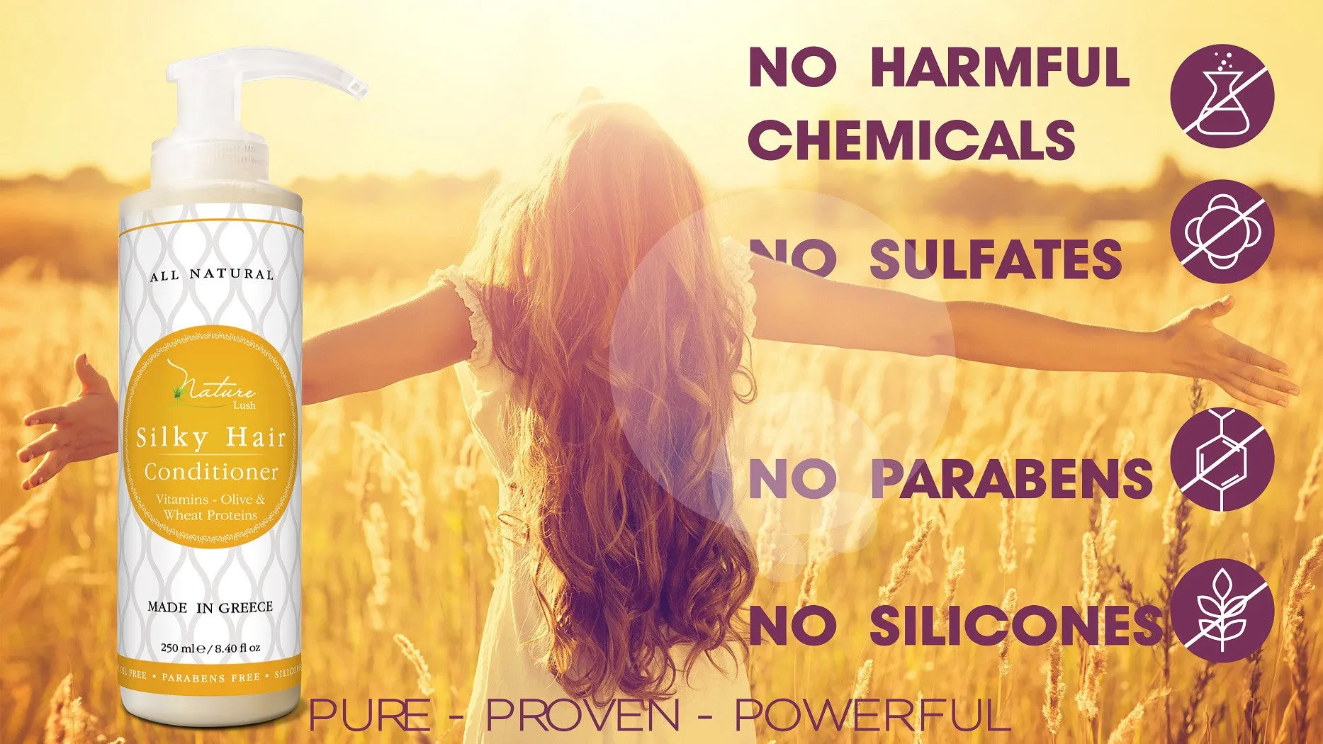 Nature Lush Organic Olive Silky Hair Conditioner - Sulfate Free Treatment