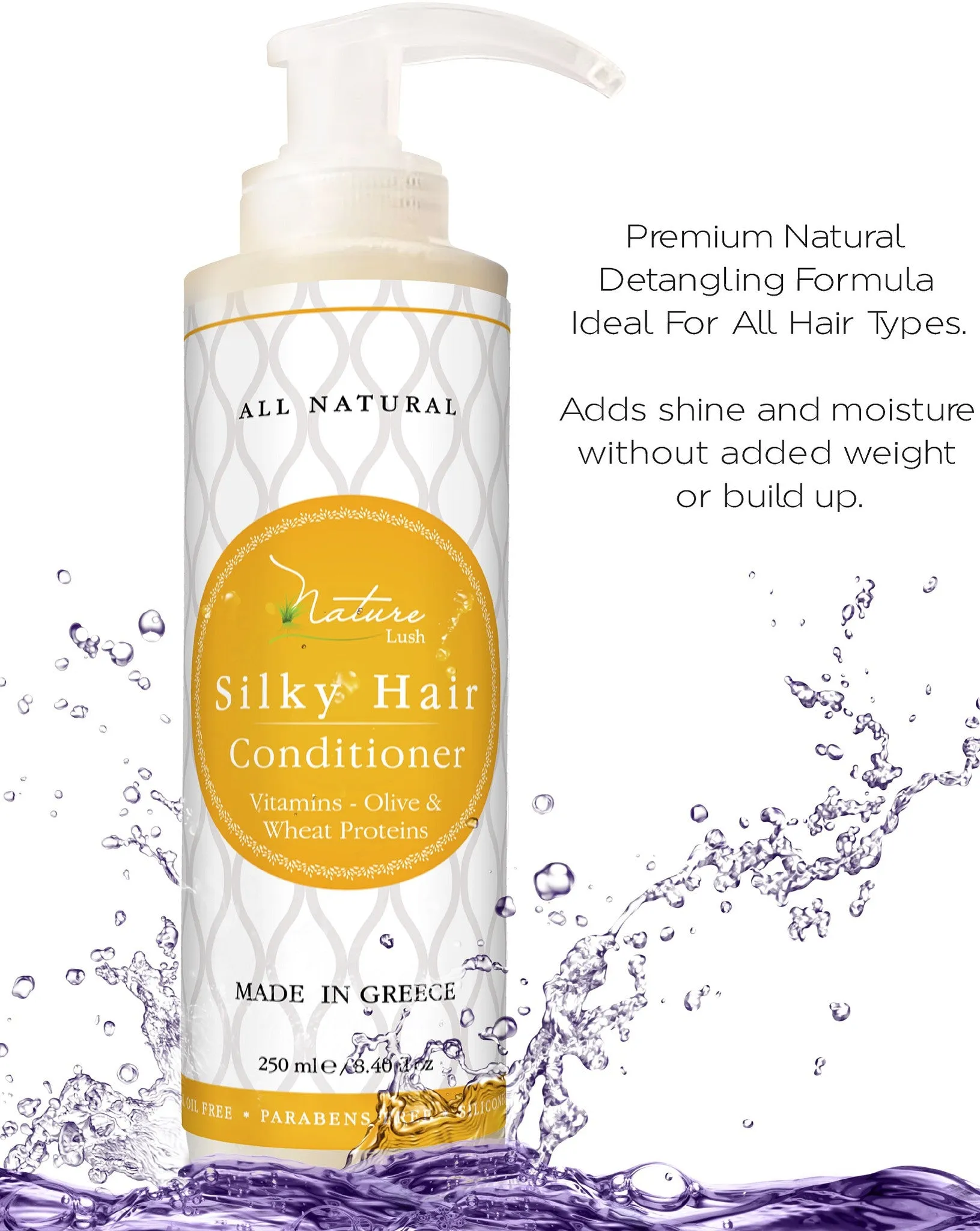 Nature Lush Organic Olive Silky Hair Conditioner - Sulfate Free Treatment