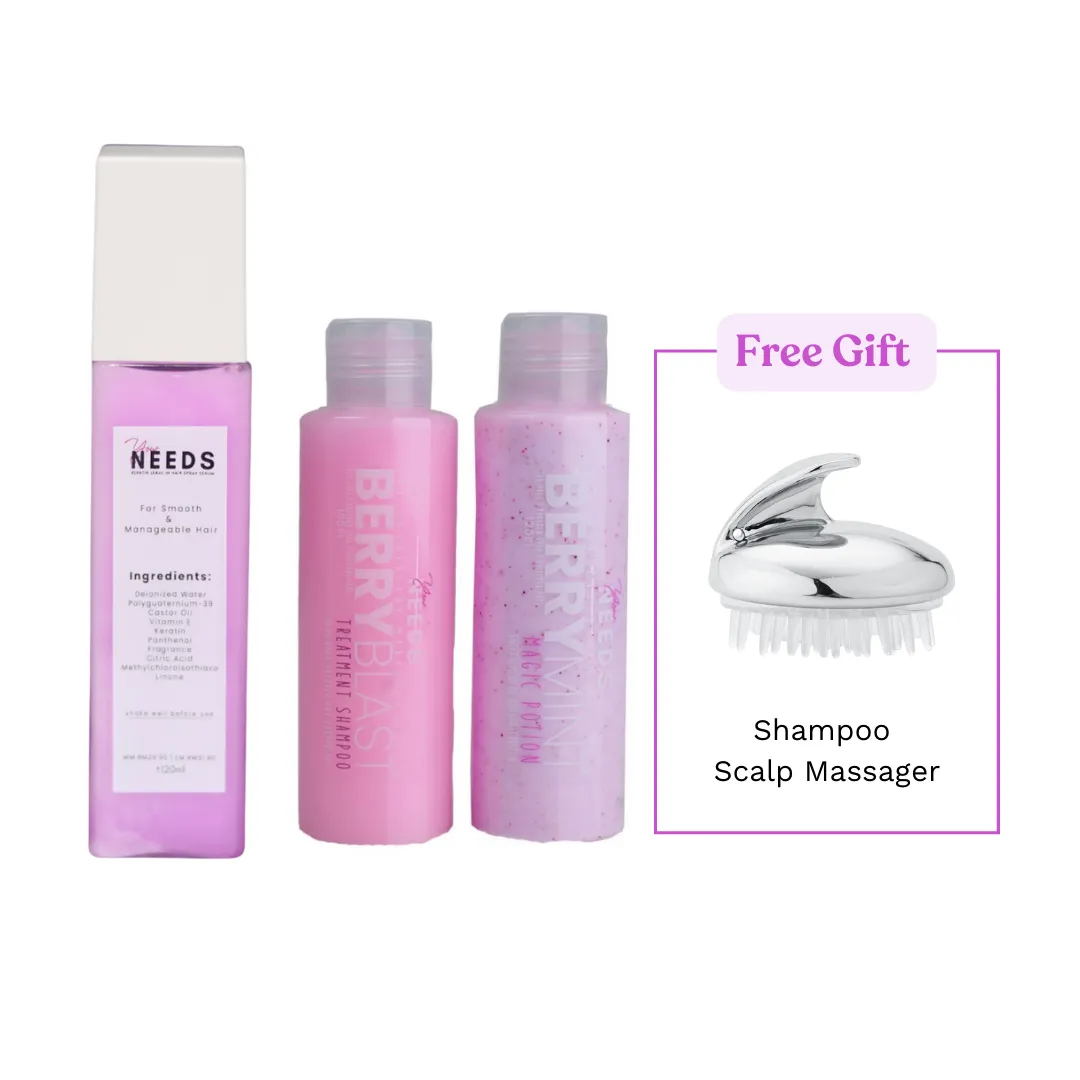 NEEDS Keratin Hair Care Set & Shampoo Scalp Massager (Free Gift)