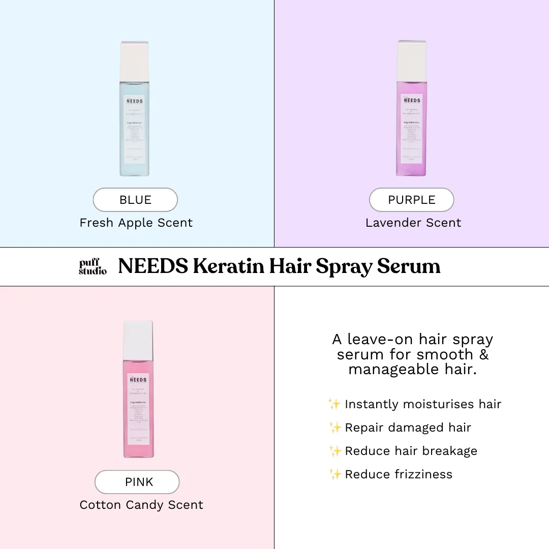 NEEDS Keratin Hair Care Set & Shampoo Scalp Massager (Free Gift)