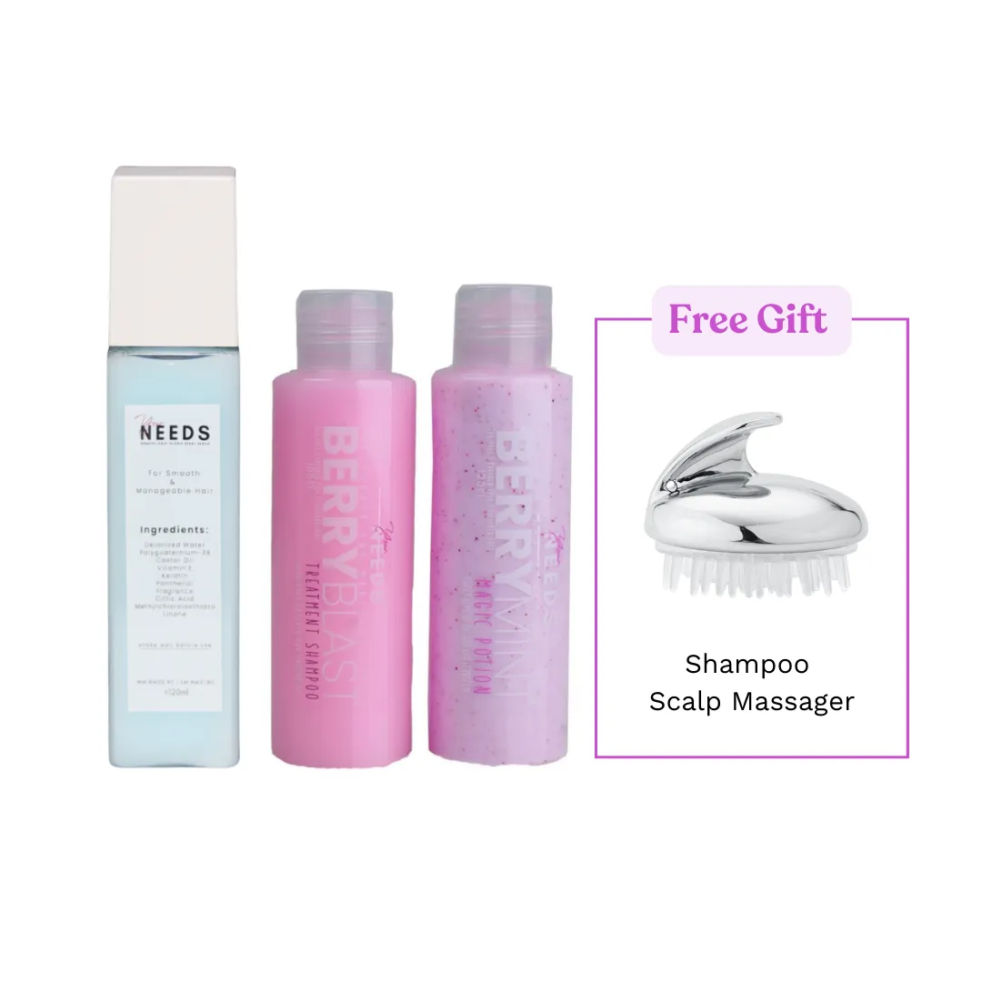 NEEDS Keratin Hair Care Set & Shampoo Scalp Massager (Free Gift)