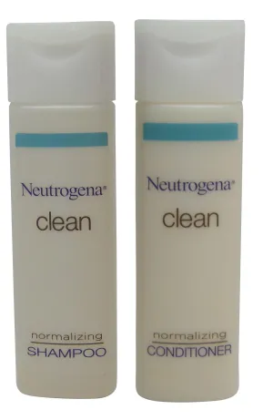Neutrogena Clean Normalizing Shampoo & Conditioner lot of 28 (14 of ea) 0.8oz Bottles.