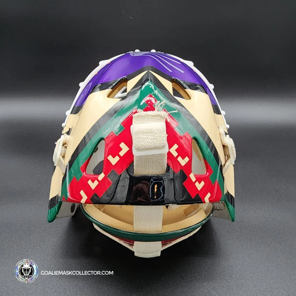 Nikolai Khabibulin Goalie Mask Game Worn 1998 Phoenix Coyotes Made and Painted by Greg Harrison-SOLD