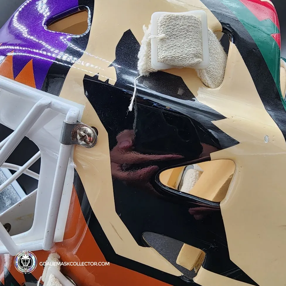Nikolai Khabibulin Goalie Mask Game Worn 1998 Phoenix Coyotes Made and Painted by Greg Harrison-SOLD