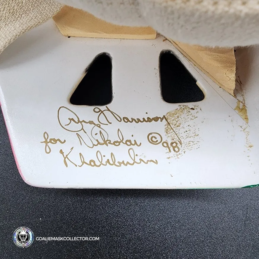 Nikolai Khabibulin Goalie Mask Game Worn 1998 Phoenix Coyotes Made and Painted by Greg Harrison-SOLD