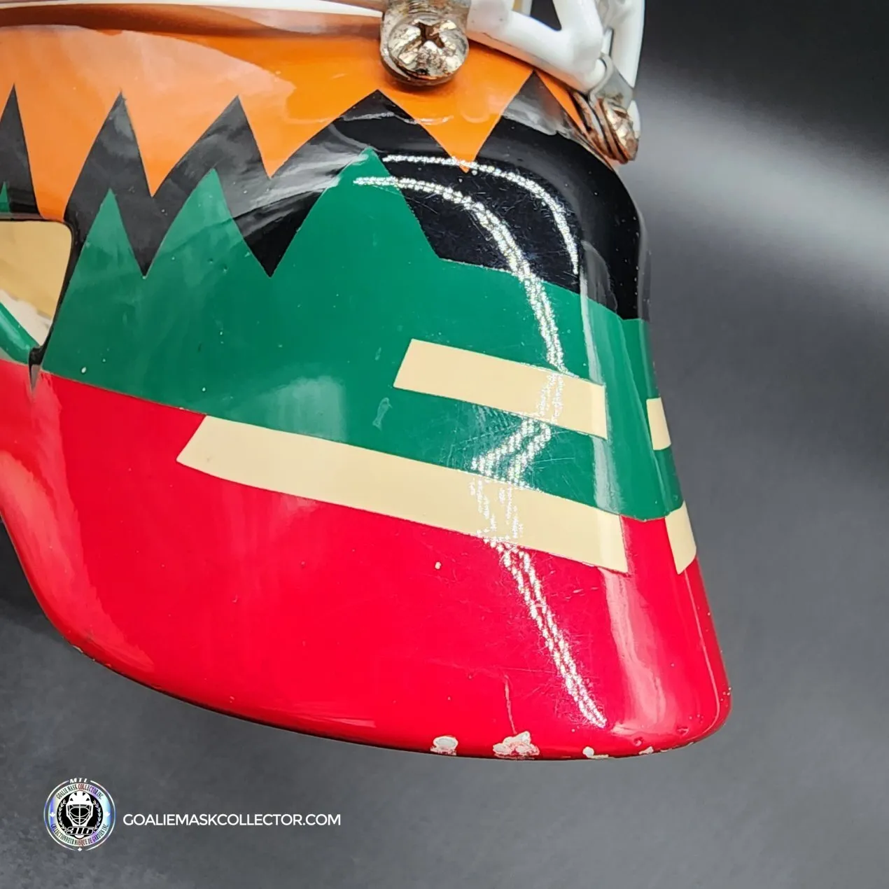 Nikolai Khabibulin Goalie Mask Game Worn 1998 Phoenix Coyotes Made and Painted by Greg Harrison-SOLD