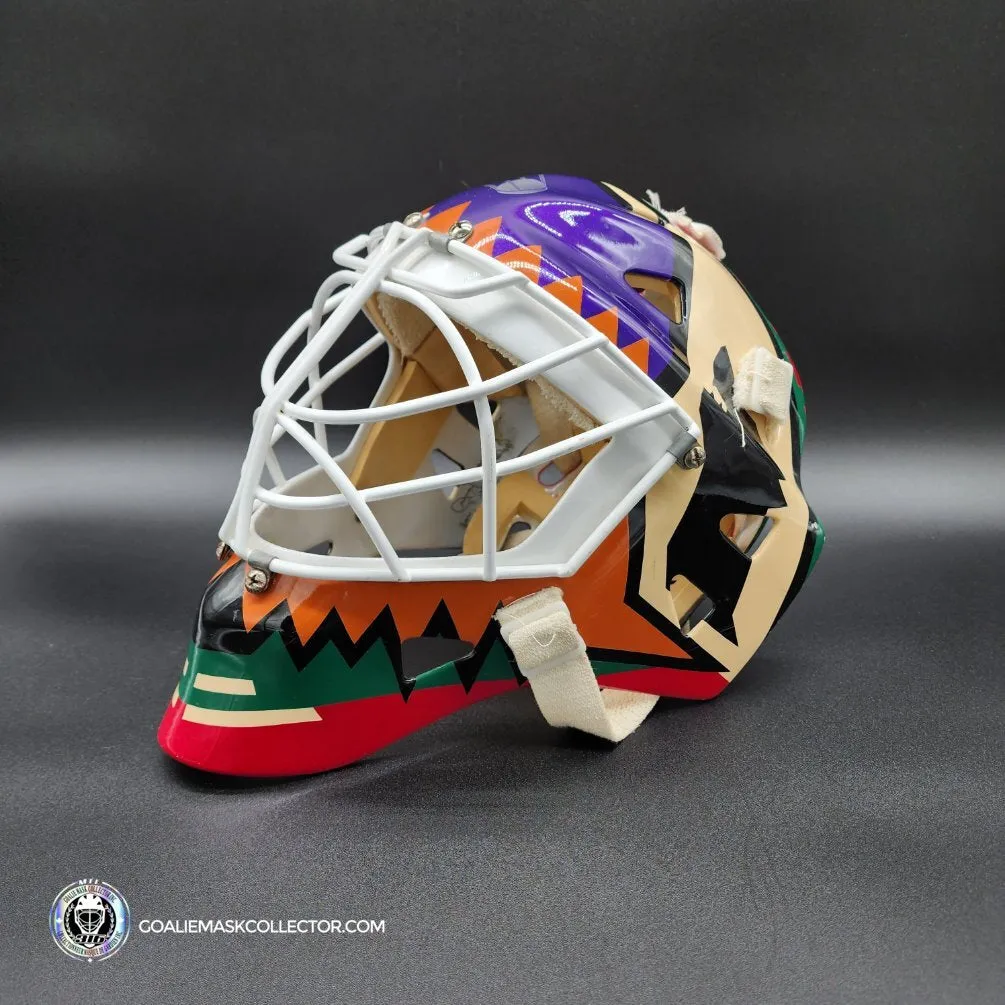 Nikolai Khabibulin Goalie Mask Game Worn 1998 Phoenix Coyotes Made and Painted by Greg Harrison-SOLD