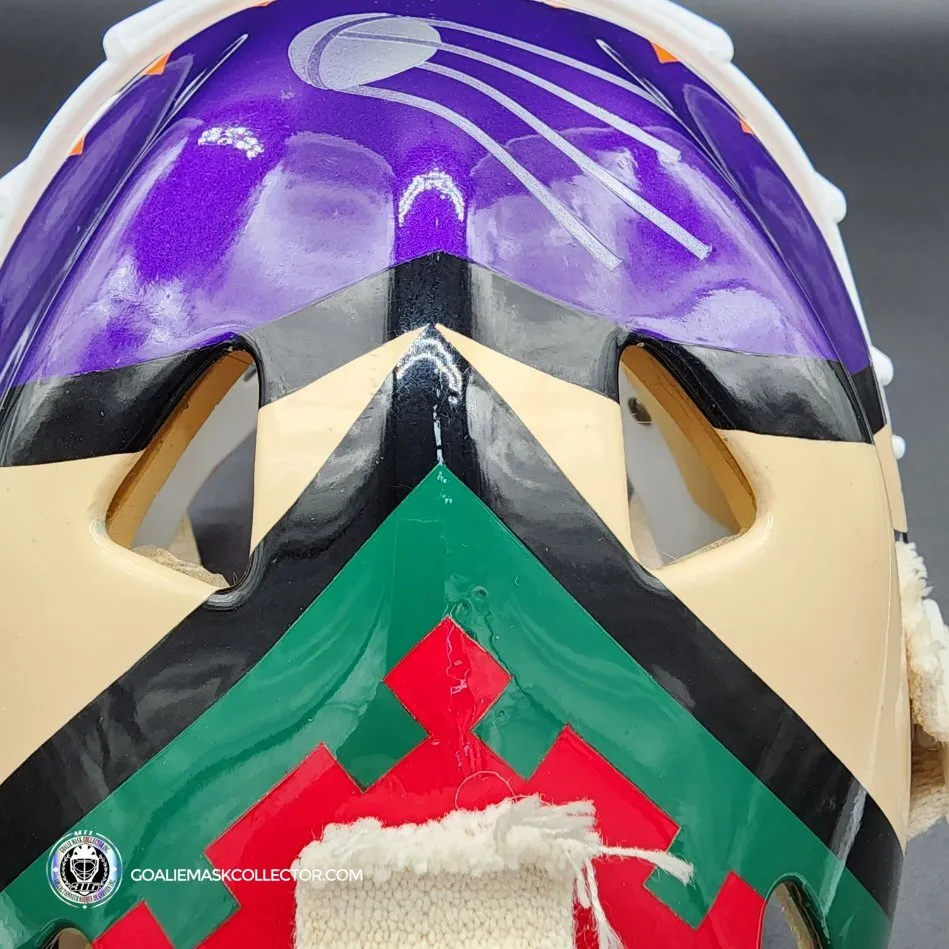 Nikolai Khabibulin Goalie Mask Game Worn 1998 Phoenix Coyotes Made and Painted by Greg Harrison-SOLD