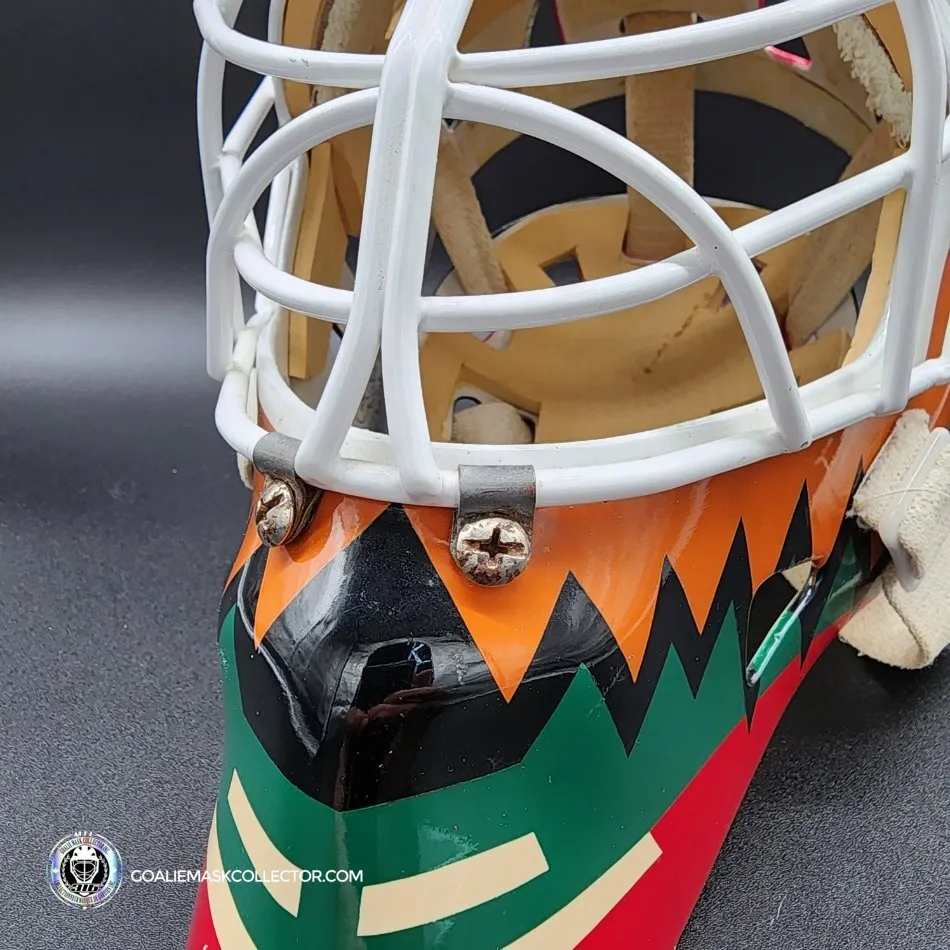 Nikolai Khabibulin Goalie Mask Game Worn 1998 Phoenix Coyotes Made and Painted by Greg Harrison-SOLD
