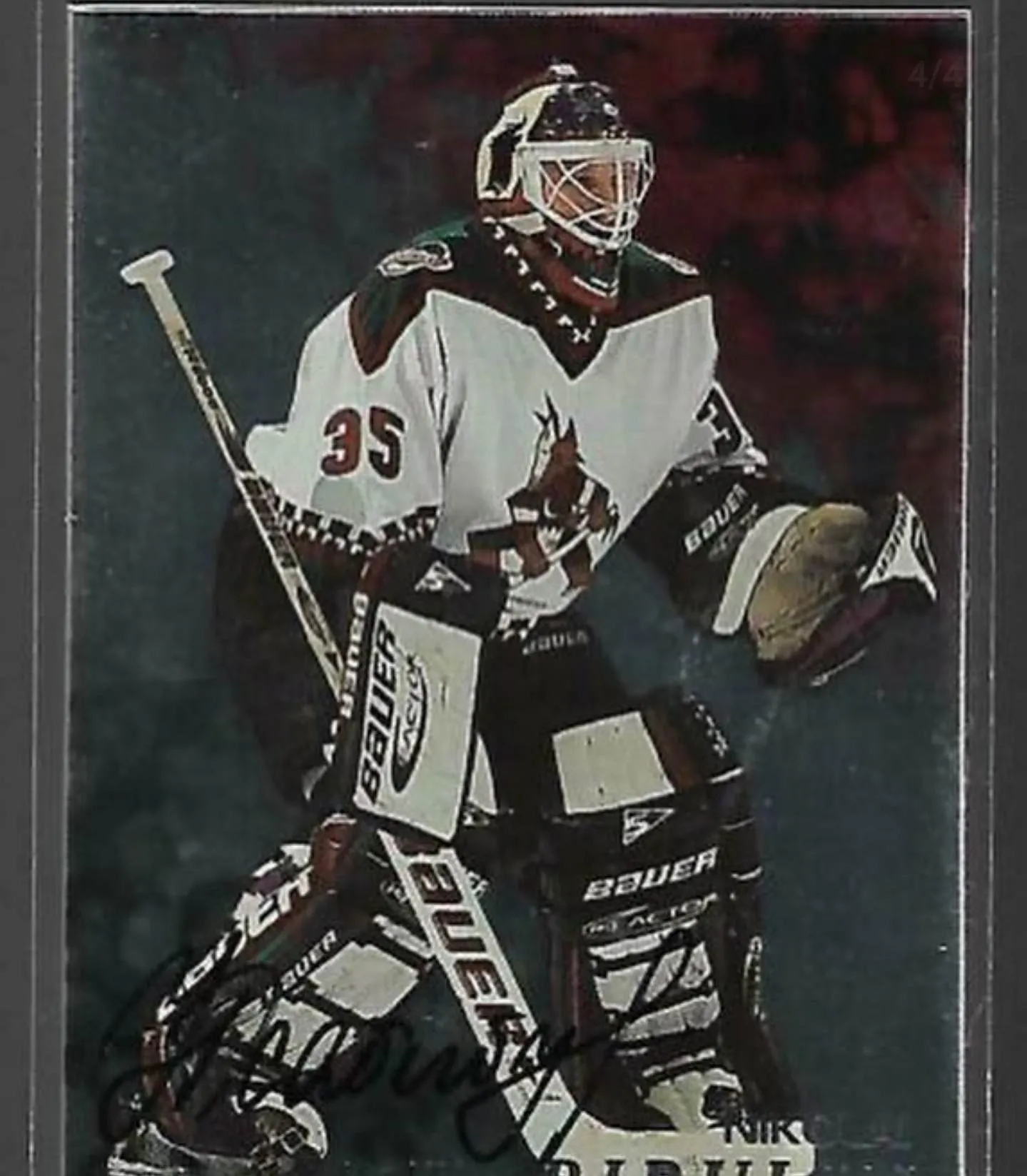 Nikolai Khabibulin Goalie Mask Game Worn 1998 Phoenix Coyotes Made and Painted by Greg Harrison-SOLD