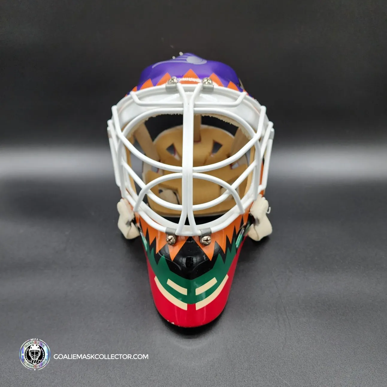 Nikolai Khabibulin Goalie Mask Game Worn 1998 Phoenix Coyotes Made and Painted by Greg Harrison-SOLD