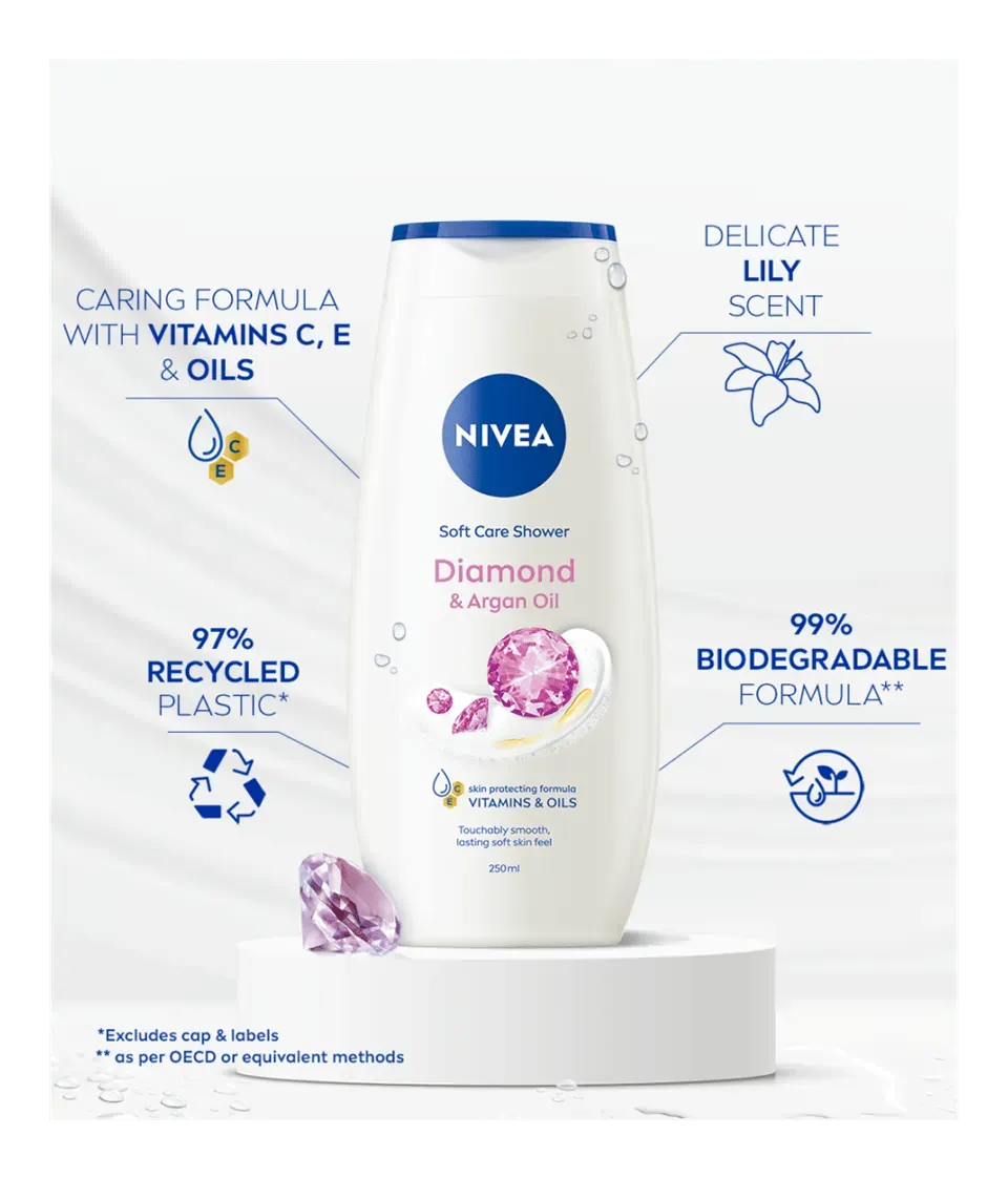 NIVEA SOFT CARE Body Wash- Diamond & Argan Oil