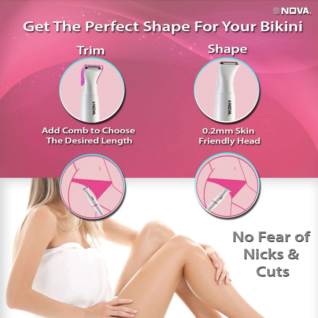 Nova NLS 530 Sensi-Trim Touch Runtime: 45 min Trimmer for Women