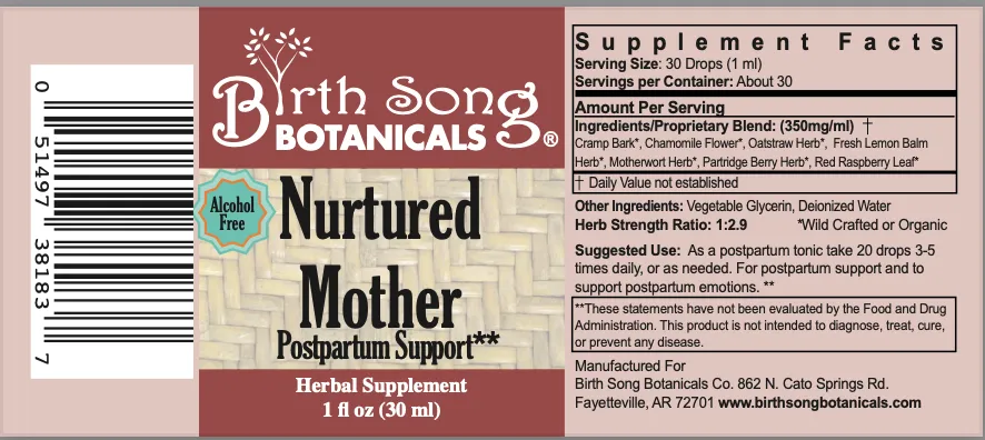 Nurtured Mother Postpartum Support Supplement for Comfort and Mood Support* with Cramp Bark, 1oz.