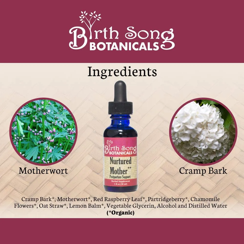 Nurtured Mother Postpartum Support Supplement for Comfort and Mood Support* with Cramp Bark, 1oz.