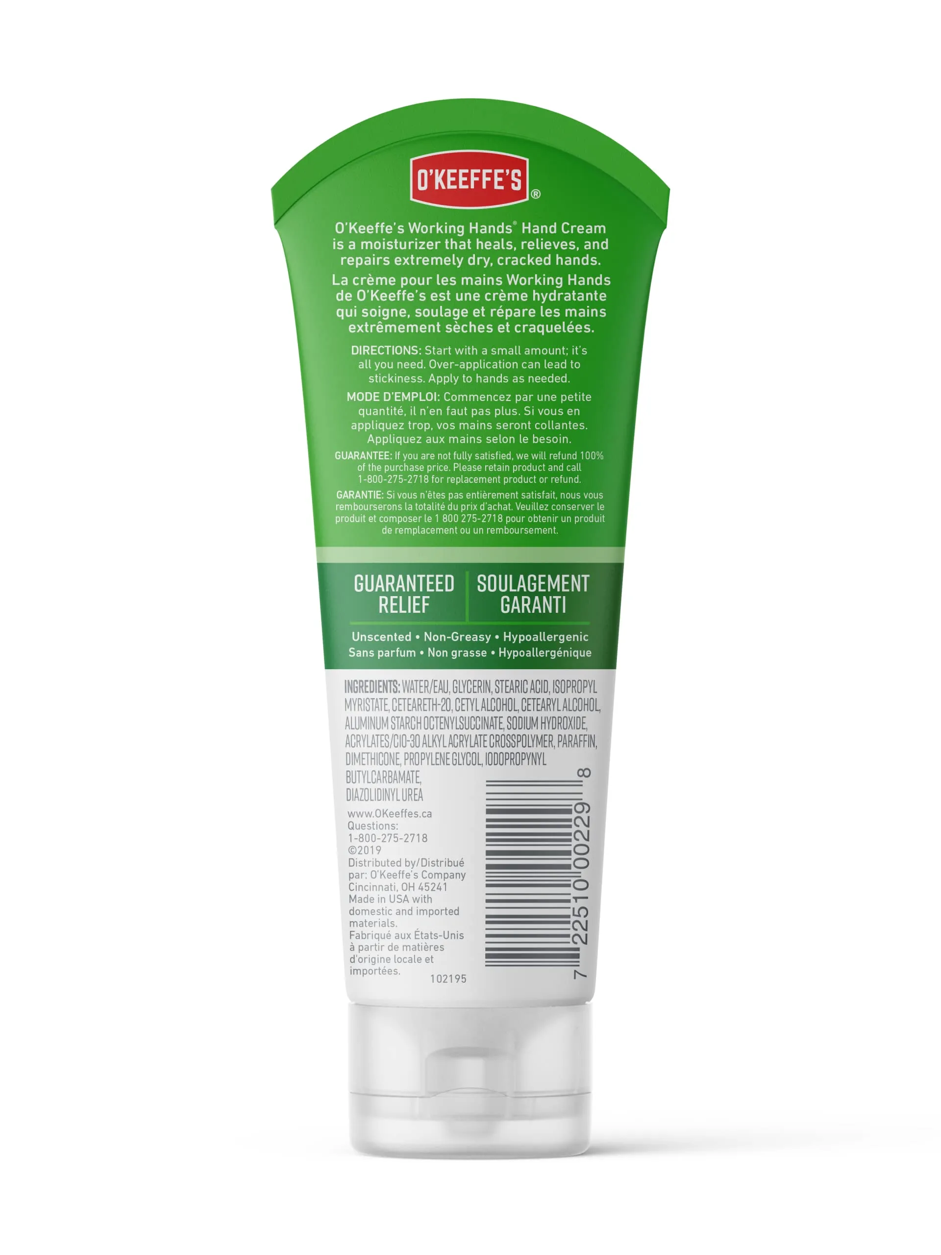 O'Keeffe's Hand and Feet Combination Pack, Includes Working Hands Hand Cream 7oz and Healthy Feet Foot Cream 7oz, Two 7oz/198g Tubes, (Pack of 2), 109095, White