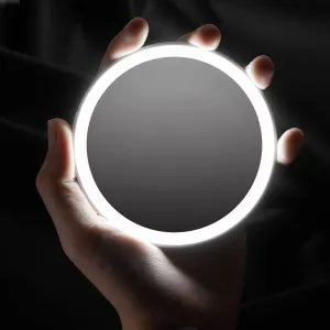 OMIRO Compact Makeup Mirror with Lights, LED Mirror for Travel and Purse, Women Gift, Birthday Gift. An I Love You Gift for Her (White)