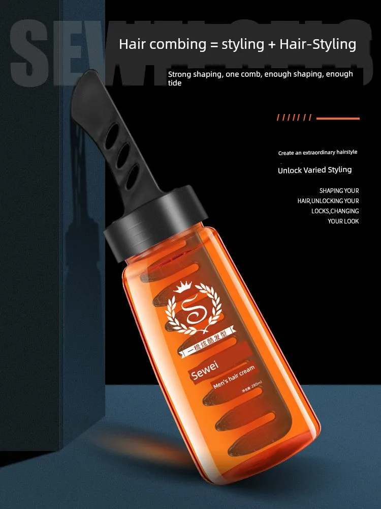 One Comb Cool Hair Gel - Moisturizing Styling Cream for Curls & Straight Hair, Hold & Shape with Ease, by Color and Taste