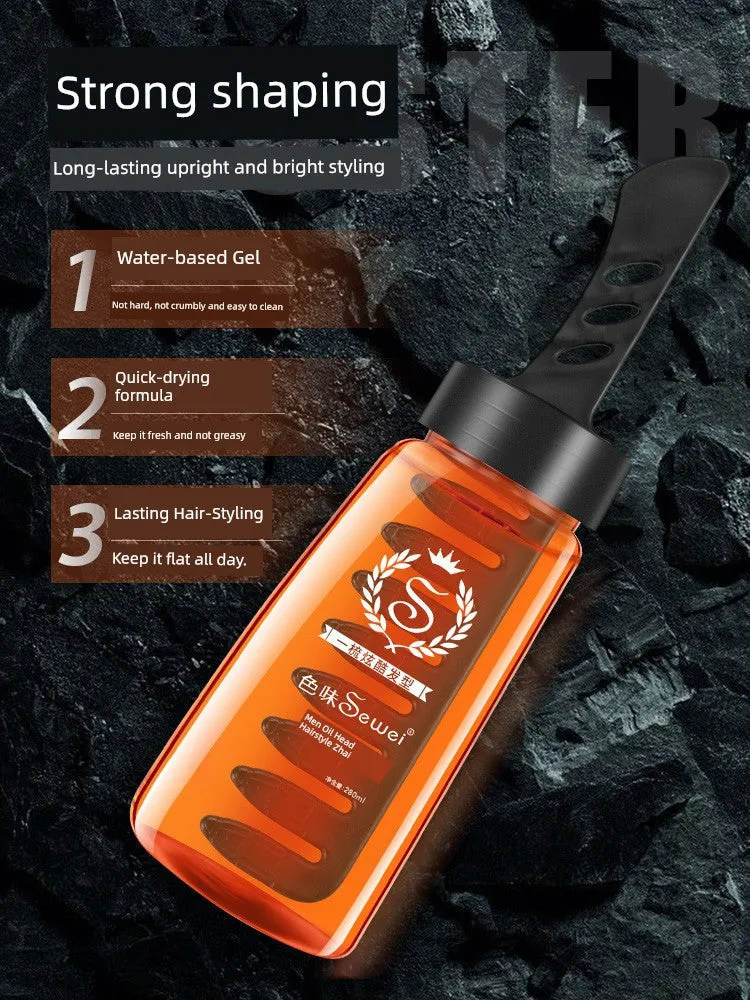 One Comb Cool Hair Gel - Moisturizing Styling Cream for Curls & Straight Hair, Hold & Shape with Ease, by Color and Taste