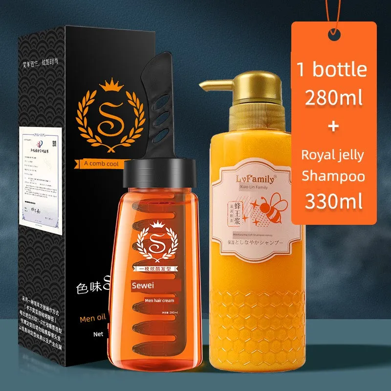 One Comb Cool Hair Gel - Moisturizing Styling Cream for Curls & Straight Hair, Hold & Shape with Ease, by Color and Taste