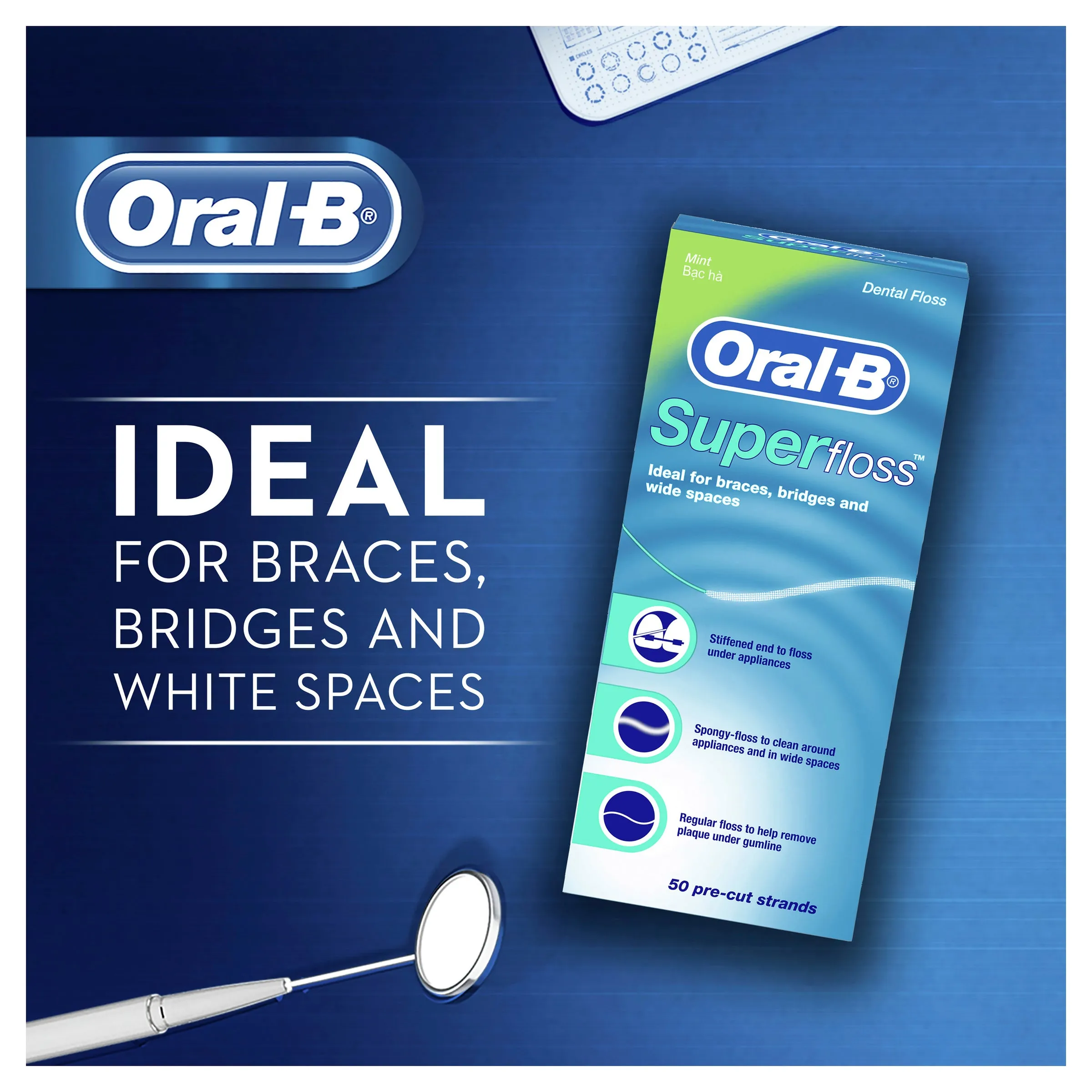 Oral-B Super Floss Unwaxed 50m
