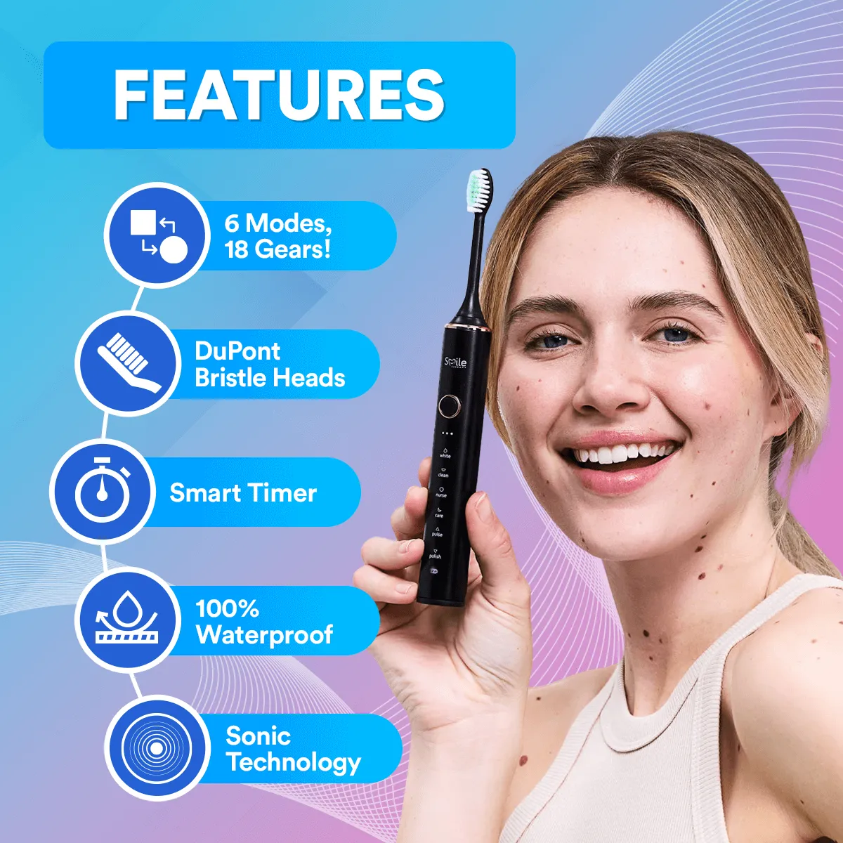OralWave™ Sonic Electric Toothbrush | Superior Oral Hygiene