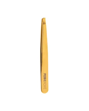 OUTLET 24K GOLD STAINLESS STEEL SLANT TWEEZERS