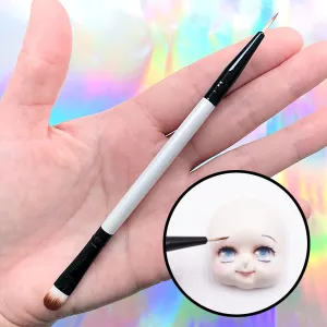 Paint Brushes for Clay Coloring | Cheek Brush and Fine Brush for Clay Doll DIY | Nylon Hair Brushes for Craft