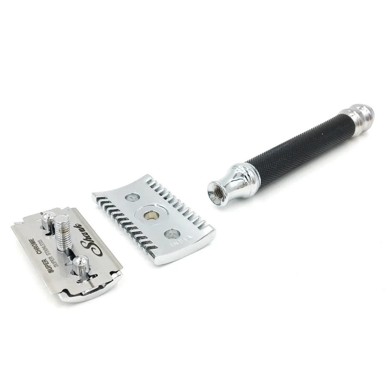 PARKER 26C OPEN COMB BLACK HANDLE SAFETY RAZOR