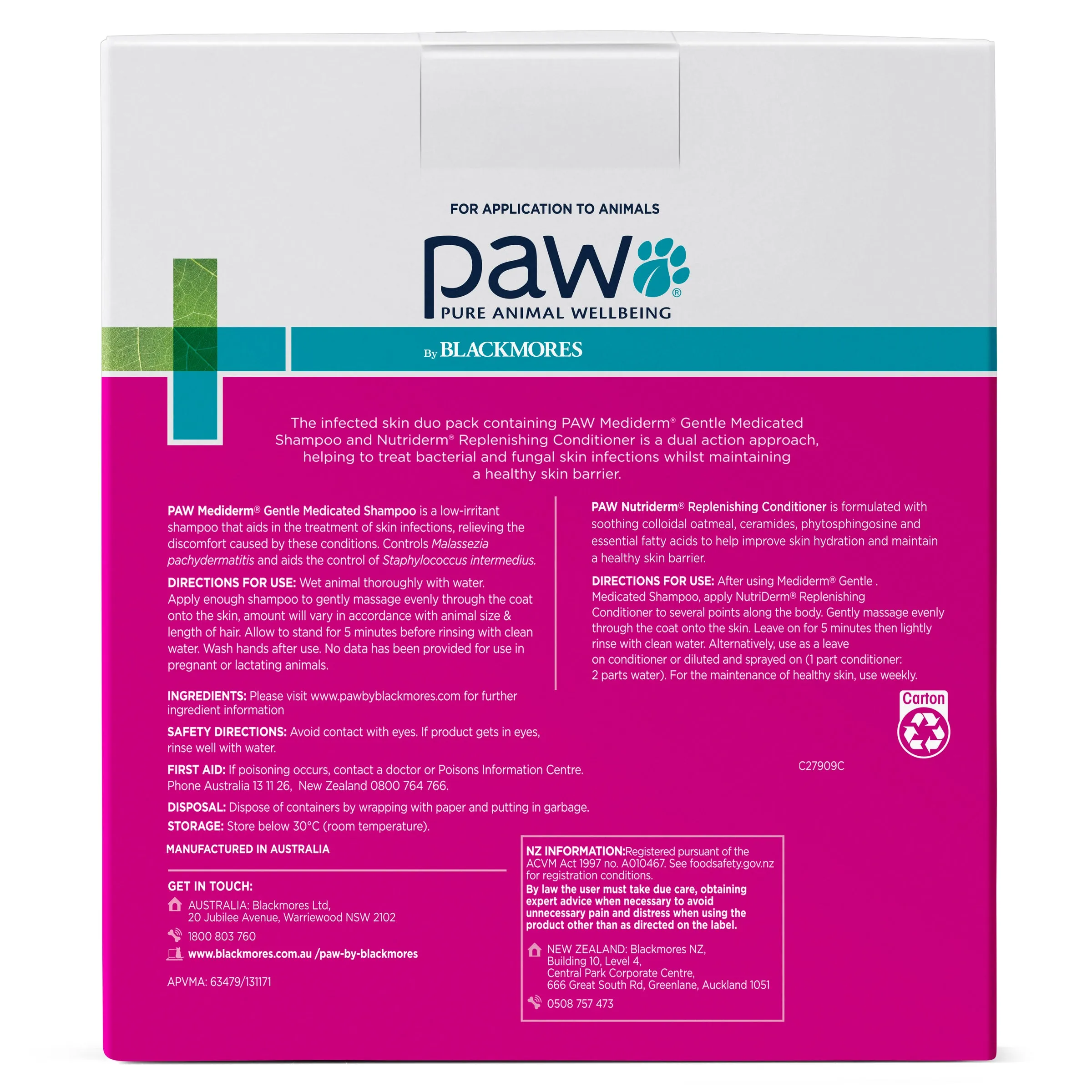PAW - Medi-NutriDerm Infected Skin Duo Pack for Dogs and Cats (2x200ml)