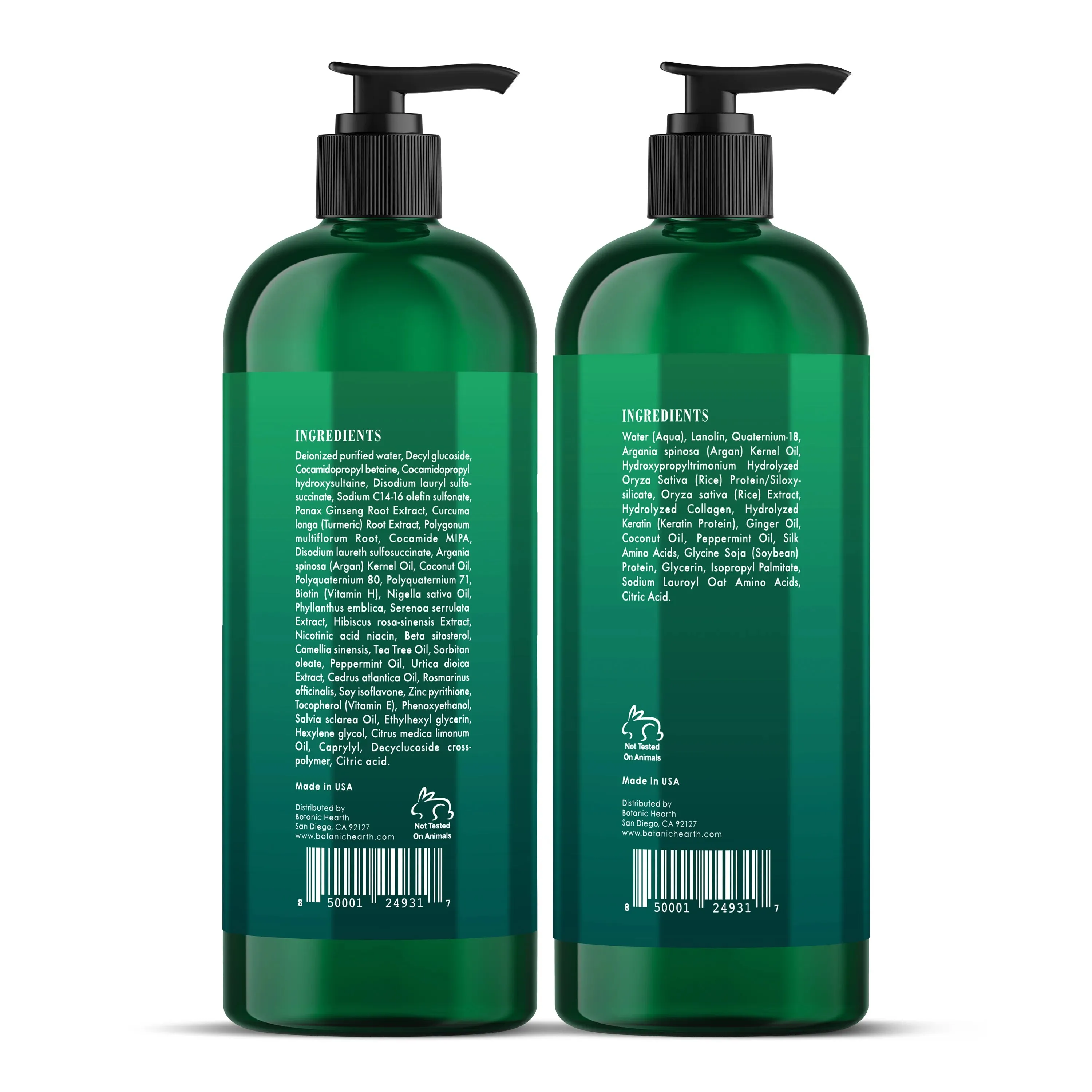Peppermint Oil Shampoo and Conditioner Set with Keratin | 16 fl oz each