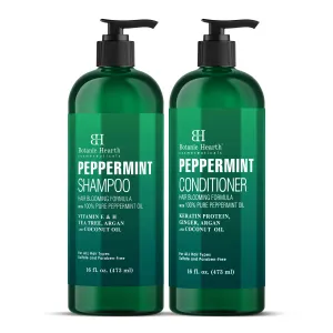 Peppermint Oil Shampoo and Conditioner Set with Keratin | 16 fl oz each