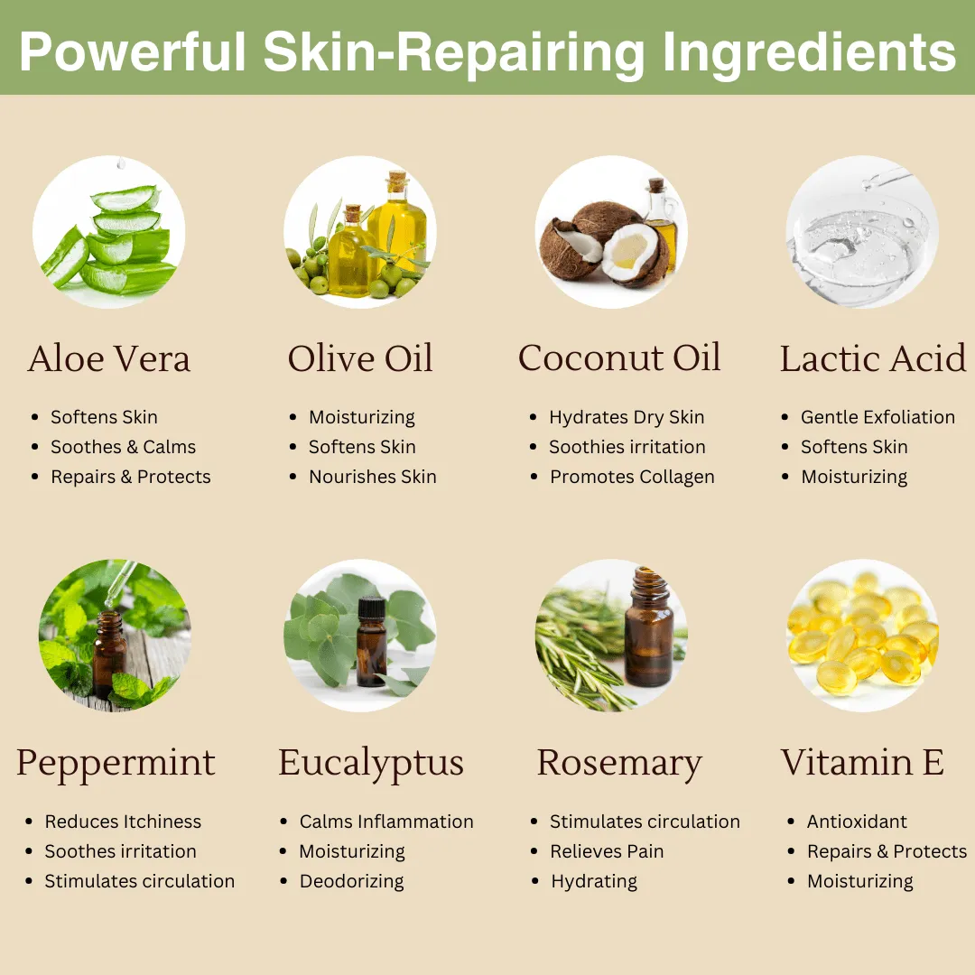 Peppermint, Rosemary & Eucalyptus Massage & Foot Cream | Peppermint Foot Lotion for Dry Feet & Cracked Heels