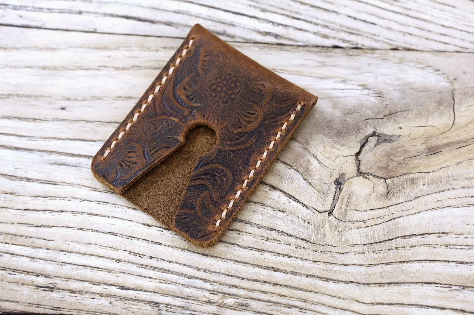 Personalized leather double edge razor travel case