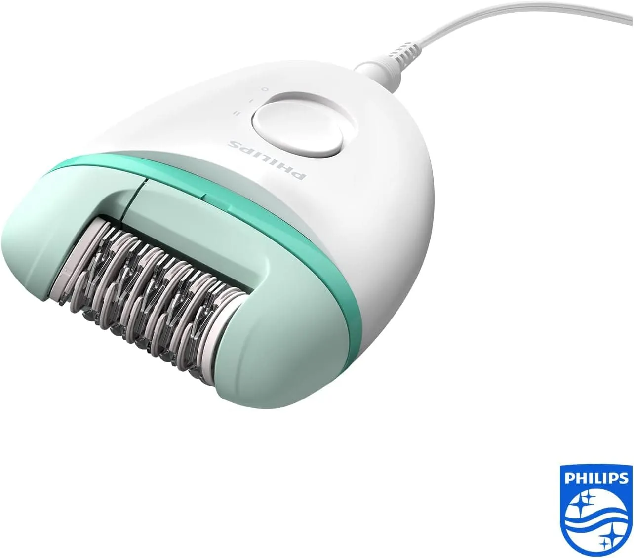 Philips Satinelle Essential Epilator, Corded, Compact Hair Removal, BRE224/00 White & Green